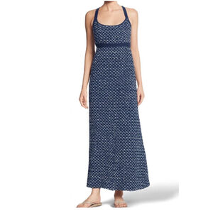 EDDIE BAUER Aster Jersey Maxi Dress UPF50+ Side Split Pullover Womens Large Tall